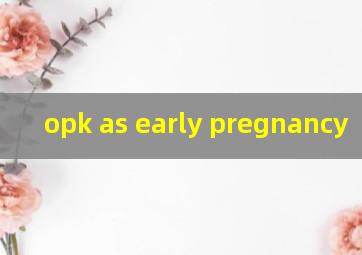  opk as early pregnancy